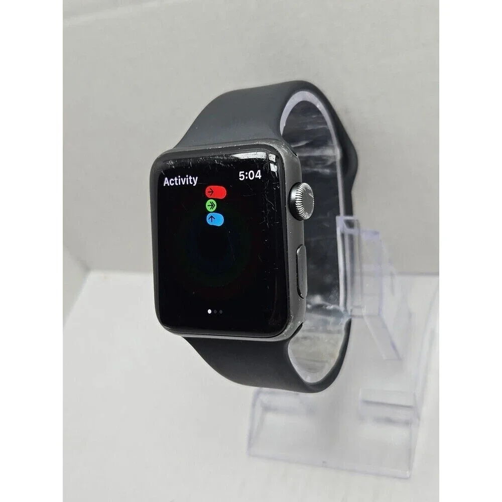 Apple Watch Series 3 42mm GPS Space Gray Aluminum Black Sport Band A1859 MTF32LL